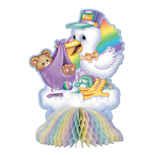 Club Pack of 24 Vibrantly Colored Stork Baby Express Party Centerpiece 8" - IMAGE 1