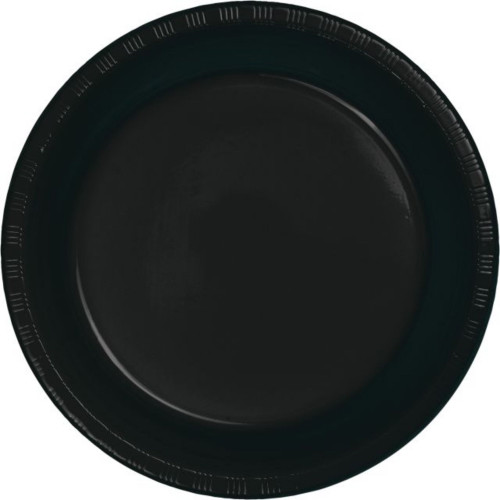 Solid Disposable Round Banquet Dinner Plates - 10" - Jet Black - Club Pack of 240 - IMAGE 1