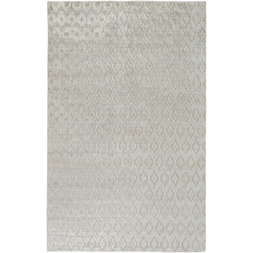 2' x 3' Infinite Diamonds Stone Gray Hand Knotted Rectangular Area Throw Rug - IMAGE 1