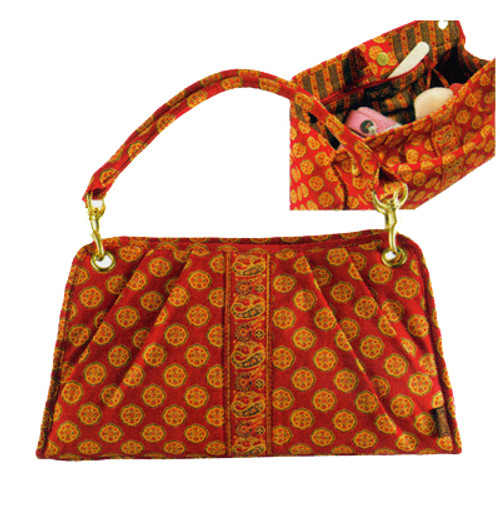 Maggi B French Country Red Mosaic Quilted East West Handbag - IMAGE 1