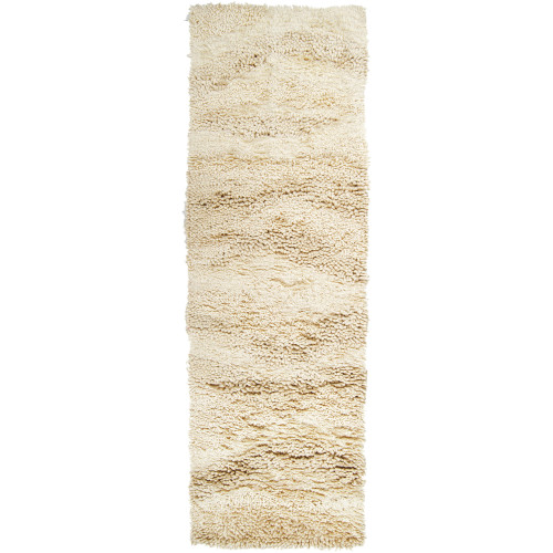 4' x 10' Beige Hand Woven New Zealand Wool Area Throw Rug Runner - IMAGE 1
