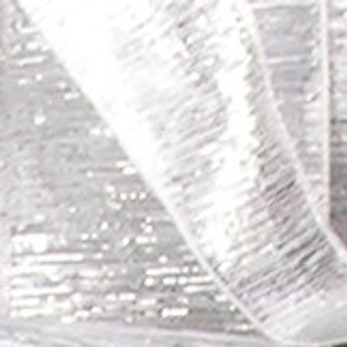 Silver Glitter Wired Craft Ribbon 1.5" x 54 Yards - IMAGE 1