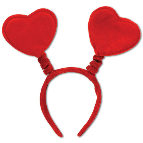 Pack of 12 Red Heart Bopper Headbands Valentines Party Favors - IMAGE 1