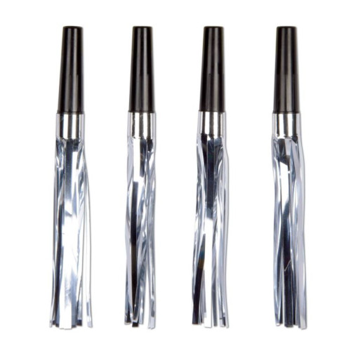 Metallic Squawker Noisemaker Party Favors - 6" - Silver and Black - Pack of 96 - IMAGE 1