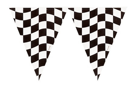 Checkered Hanging Party Flag Banner  - 12' - Club Pack of 12 - IMAGE 1