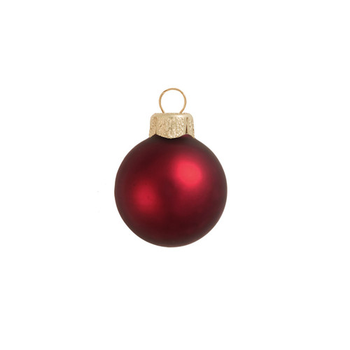 Small Matte Finish Glass Christmas Ball Ornaments - 2" (50mm) - Henna - 28ct - IMAGE 1