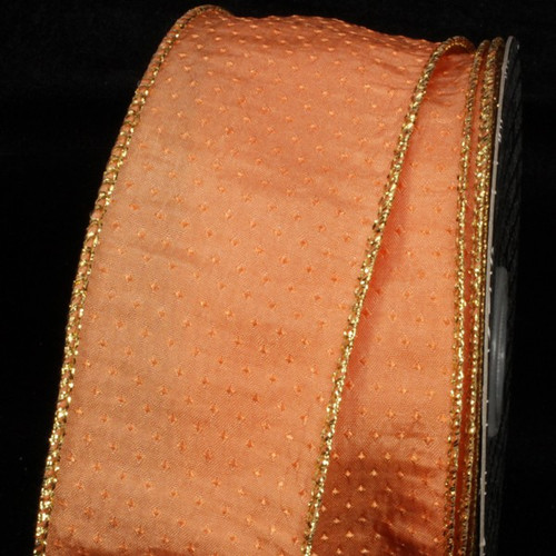 Beige Mini Diamonds Wired Craft Ribbon 4" x 20 Yards - IMAGE 1