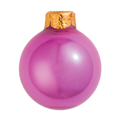 Mini Shiny Finish Glass Christmas Ball Ornaments - 1.5" (40mm) - Lipstick Pink - 40ct - IMAGE 1
