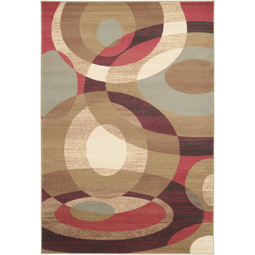 10' x 13' Beige and Brown Geometric Rectangle Area Throw Rug - IMAGE 1