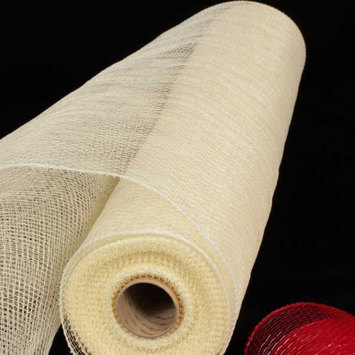 Antique Ivory Decorating Mesh Craft Ribbon 21" x 60 Yards - IMAGE 1