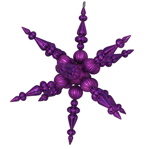 30" Purple Shatterproof 3-Finish Radical 3D Snowflake Christmas Ornament - IMAGE 1