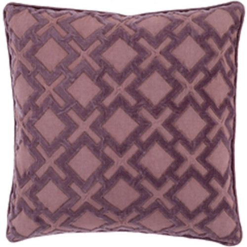 18" Purple Geometric Square Throw Pillow - Down Filler - IMAGE 1