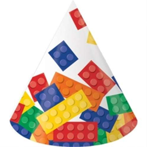 Club Pack of 48 Bold Multicolor Birthday Block Child-Sized Party Hat 6.5" - IMAGE 1