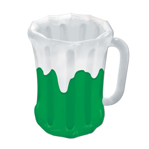 Pack of 6 Green and White Beer Mug St. Patrick's Day Coolers 27" - IMAGE 1