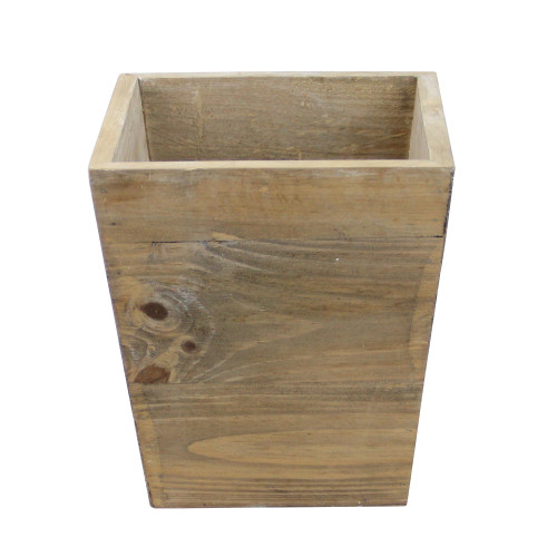 8.75" Country Rustic Natural Wood Storage Bin Container - IMAGE 1