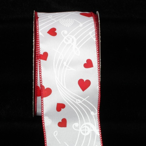 Valentine's Day Wired Love Notes Wired Craft Ribbon 2.5" x 40 Yards - IMAGE 1