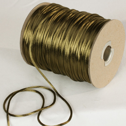Olive Green Solid Satin Cording Craft Ribbon 0.25" x 144 Yards - IMAGE 1
