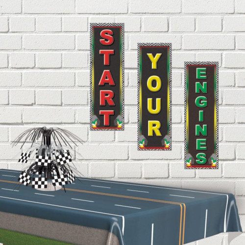 Racing Party Cutout Signs Party Wall Decoration Props - 20" - Multicolor - Pack of 36 - IMAGE 1