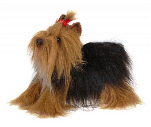 Handcrafted Plush Standing Yorkshire Terrier Stuffed Animal Figures - 14" - Set of 3 - IMAGE 1