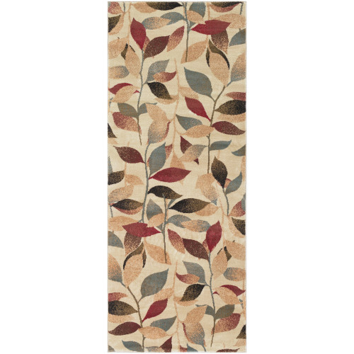 3' x 8' Dark Red and Brown Rectangle Area Throw Rug - IMAGE 1