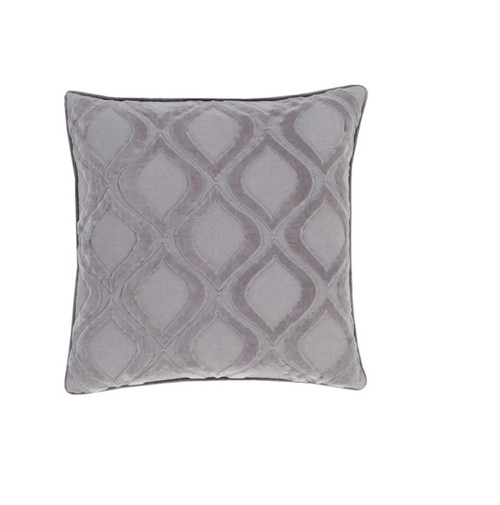 22" Silver and Gray Diamonds Pattern Square Throw Pillow - Down Filler - IMAGE 1