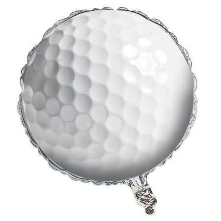 Sports Golf Ball Metallic Party Balloons - 18" - Pack of 10 - IMAGE 1