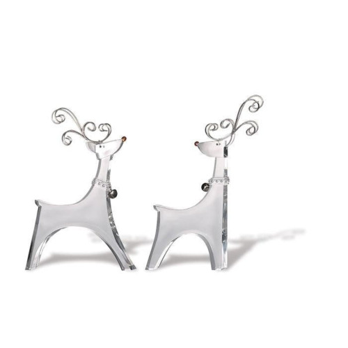 Icy Crystal Christmas Smooth Deer Tabletop Figurines - 7.5" - Set of 4 - IMAGE 1
