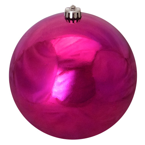 Magenta Pink Shiny Shatterproof Christmas Ball Ornament 8" (200mm) - IMAGE 1