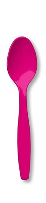Club Pack of 288 Hot Magenta Pink Reusable Party Spoons 6.75" - IMAGE 1