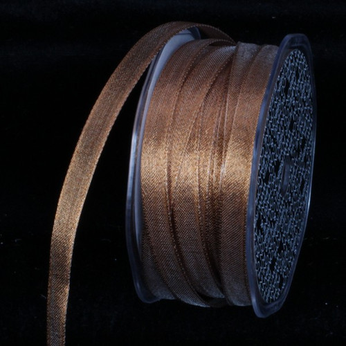 Sheer Metallic Copper Contemporary Wired Craft Ribbon 0.25" x 200 Yards - IMAGE 1