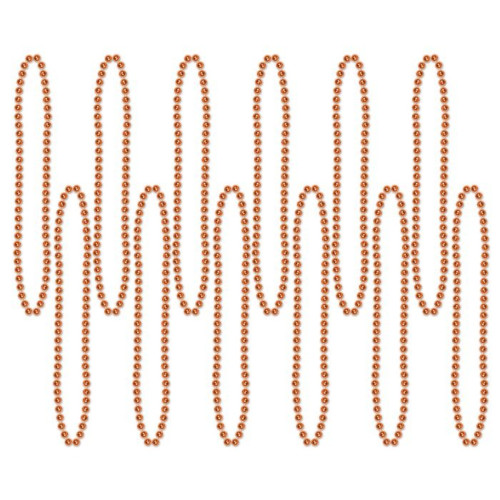 Beaded Necklace Costume Accessories - 33" - Orange - Pack of 720 - IMAGE 1