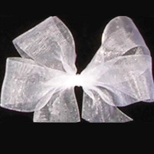 Pure White Solid Organdy Craft Ribbon 4" x 55 Yards - IMAGE 1