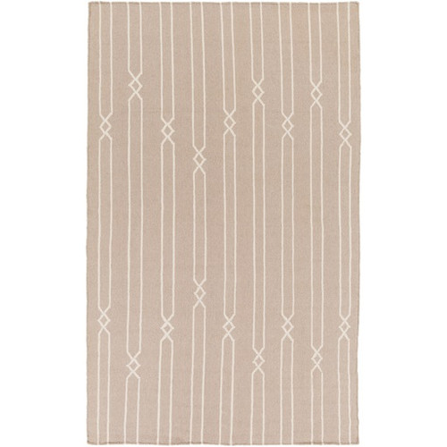 2' x 3' Digital Dazzle Sepia Brown and White Hand Woven Wool Area Throw Rug - IMAGE 1
