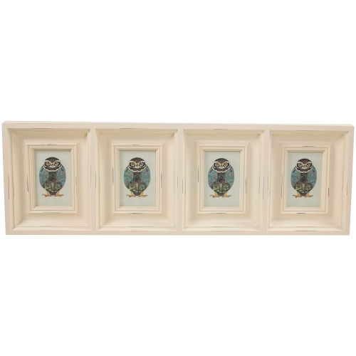 Weathered 4-Slot Photo Collage Frame - 33" - Cream - IMAGE 1