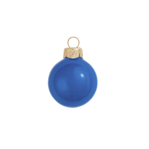 Mini Pearl Finish Glass Christmas Ball Ornaments - 1.5" (40mm) - Blue Delft - 40ct - IMAGE 1