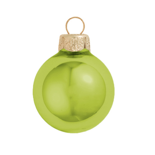 Shiny Finish Glass Christmas Ball Ornament - 7" (180mm) - Soft Yellow - IMAGE 1