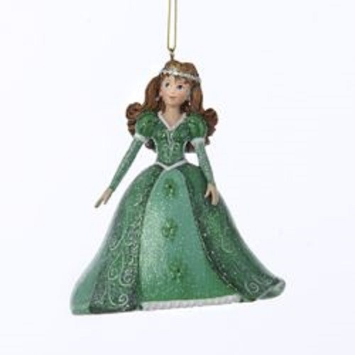 4" Green and Brown Catherine Gown Christmas Ornament - IMAGE 1