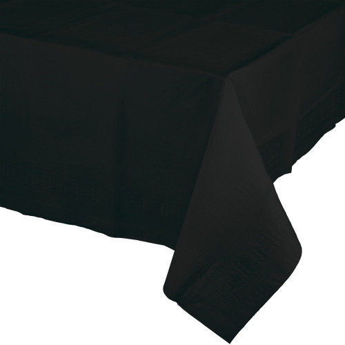 Rectangular Disposable Party Table Covers - 108" - Jet Black - Pack of 12 - IMAGE 1
