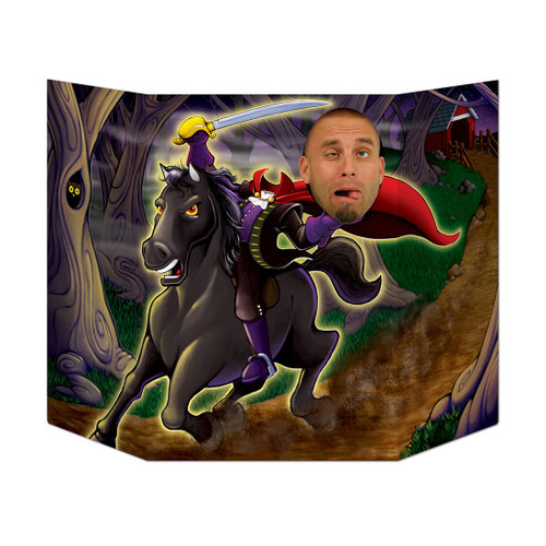 Pack of 6 Gray and Purple Riding Headless Horseman Halloween Photo Props 37" - IMAGE 1