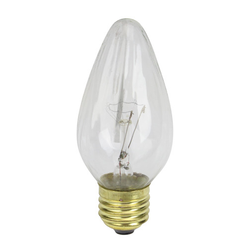 Pack of 25 Transparent Clear Flame E26 Base Replacement F15 Light Bulbs - 25W - IMAGE 1