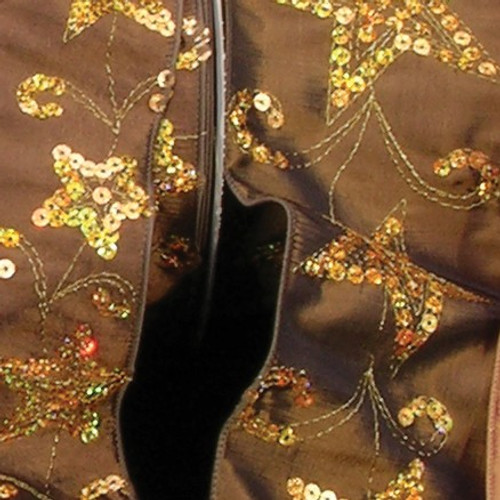 Brown and Gold Sequined Stars Wired Craft Ribbon 2.5" x 20 Yards - IMAGE 1