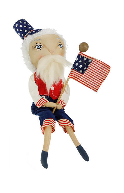 15" Gathered Traditions Samuel Liberty Patriotic Decorative 4th of July Display Figure - IMAGE 1