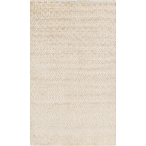 3.25' x 5.25' Infinite Diamonds Ivory Hand Knotted Rectangular Area Throw Rug - IMAGE 1