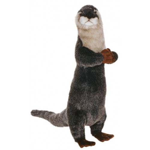 Handcrafted Plush Upright Otter Stuffed Animals - 13.75" - Set of 3 - Gray and Ivory - IMAGE 1