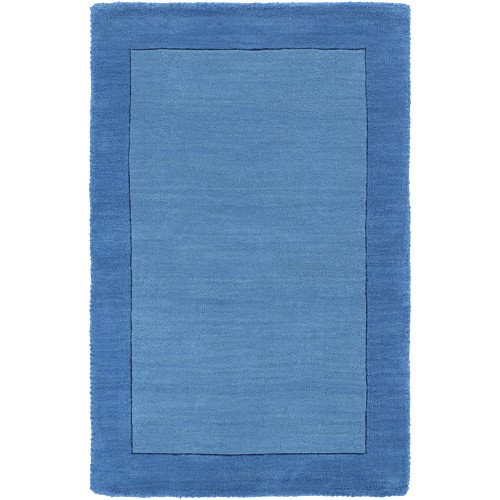 2' x 3' Solid Blue Hand Loomed Rectangular Wool Area Throw Rug - IMAGE 1