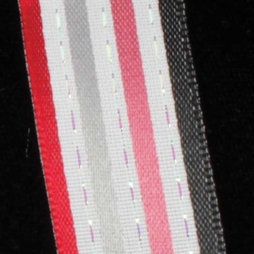 Black and Red Thin Striped Wired Craft Ribbon 0.75" x 54 Yards - IMAGE 1