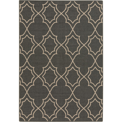 2.25' x 4.5' Black and Brown Contemporary Rectangular Area Throw Rug - IMAGE 1