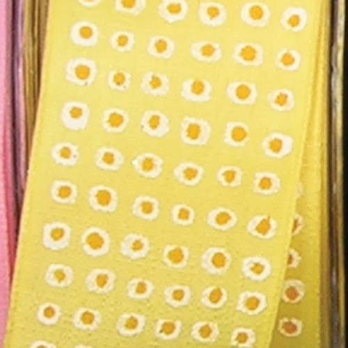 Yellow and Orange Dotted Craft Wired Ribbon 1.5" x 54 Yards - IMAGE 1