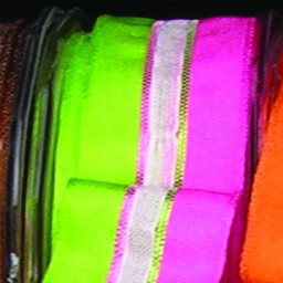 Sheer Green and Pink Striped Wired Craft Ribbon 0.75" x 108 Yards - IMAGE 1