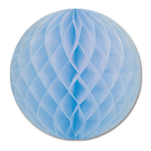 Club Pack of 24 Light Blue Honeycomb Hanging Tissue Ball Decorations 12" - IMAGE 1